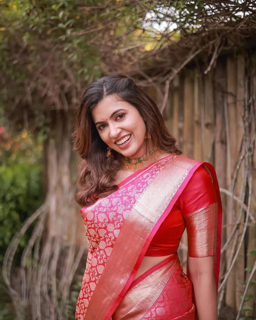 Soft lichi silk saree