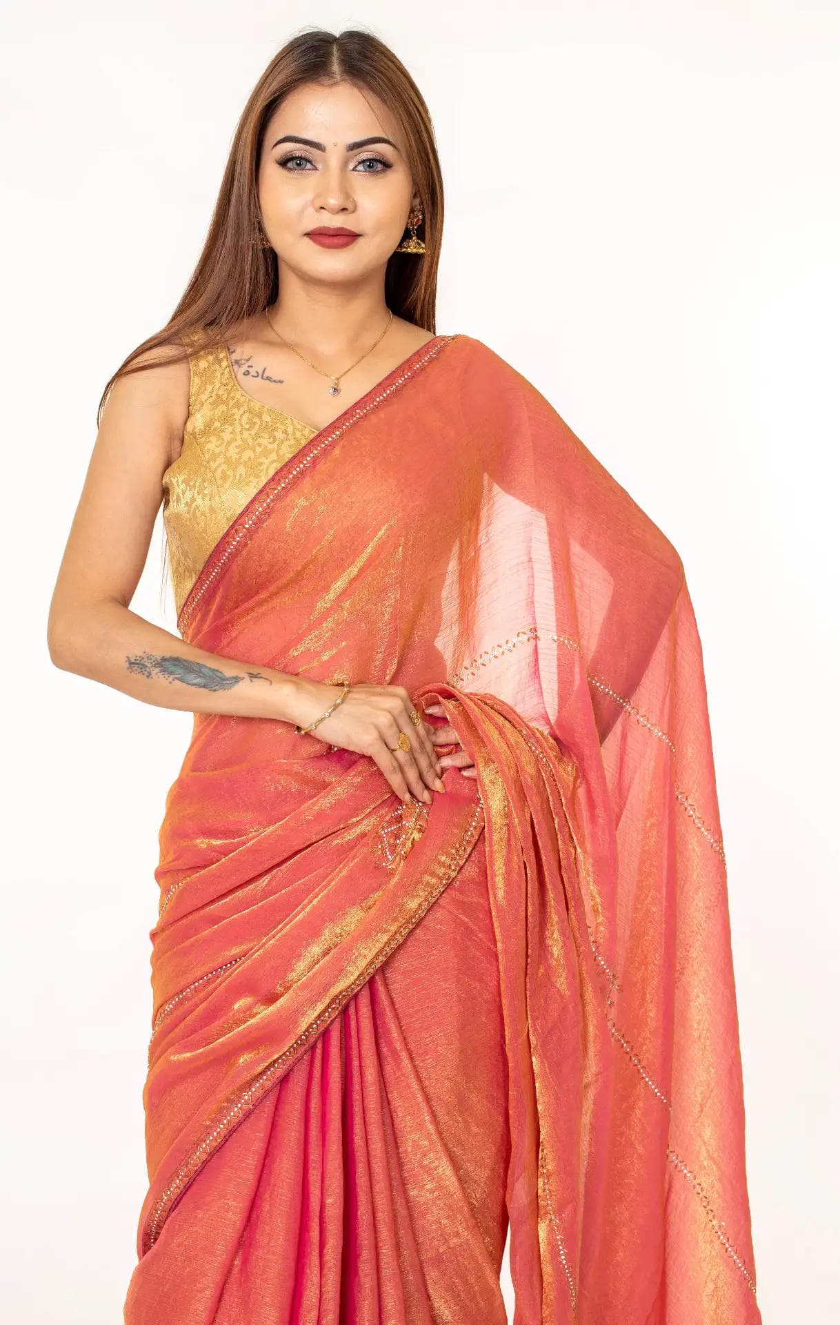 Embroidered elephant motif kota saree