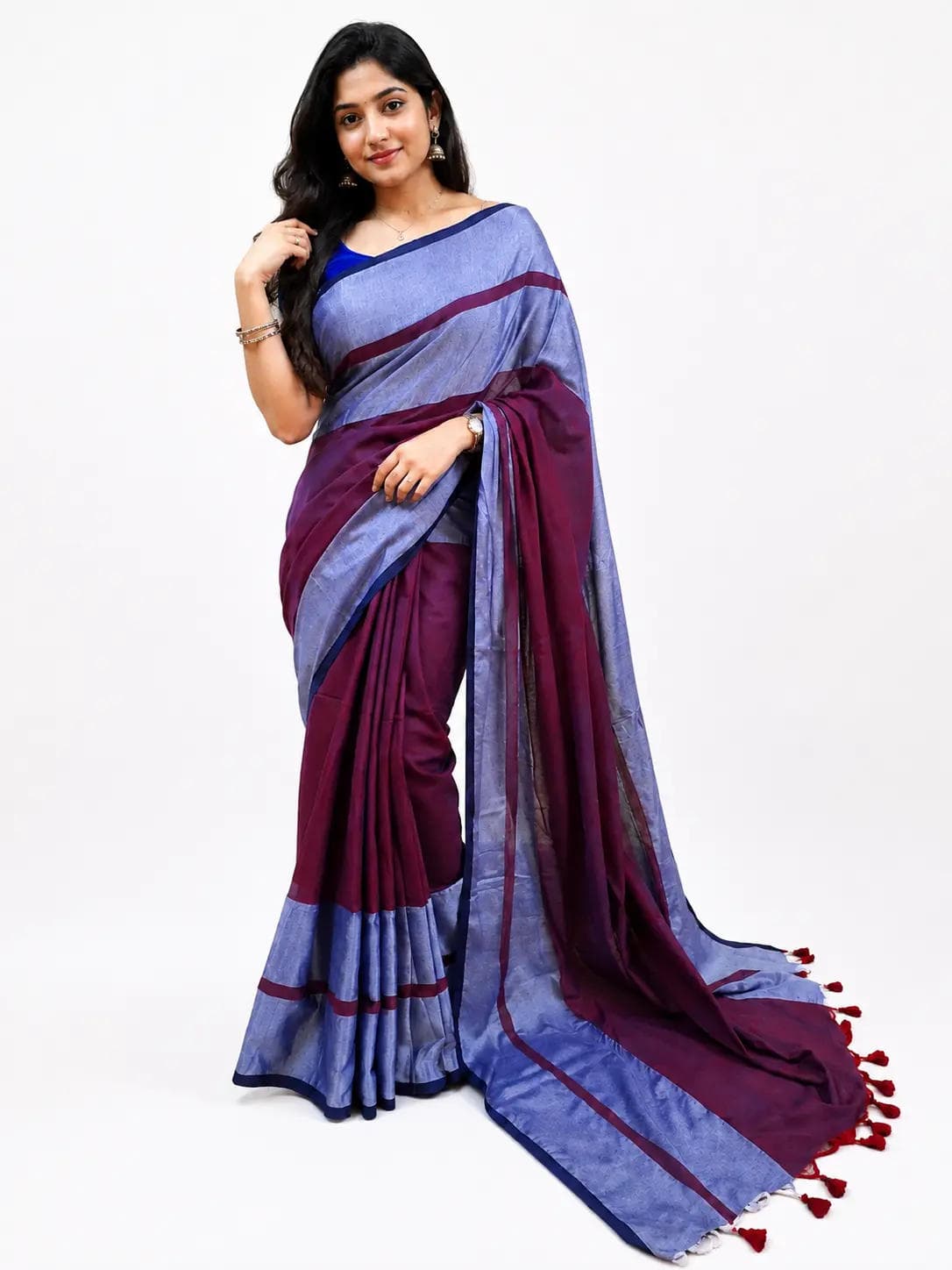 Trendy Cotton Blend Saree