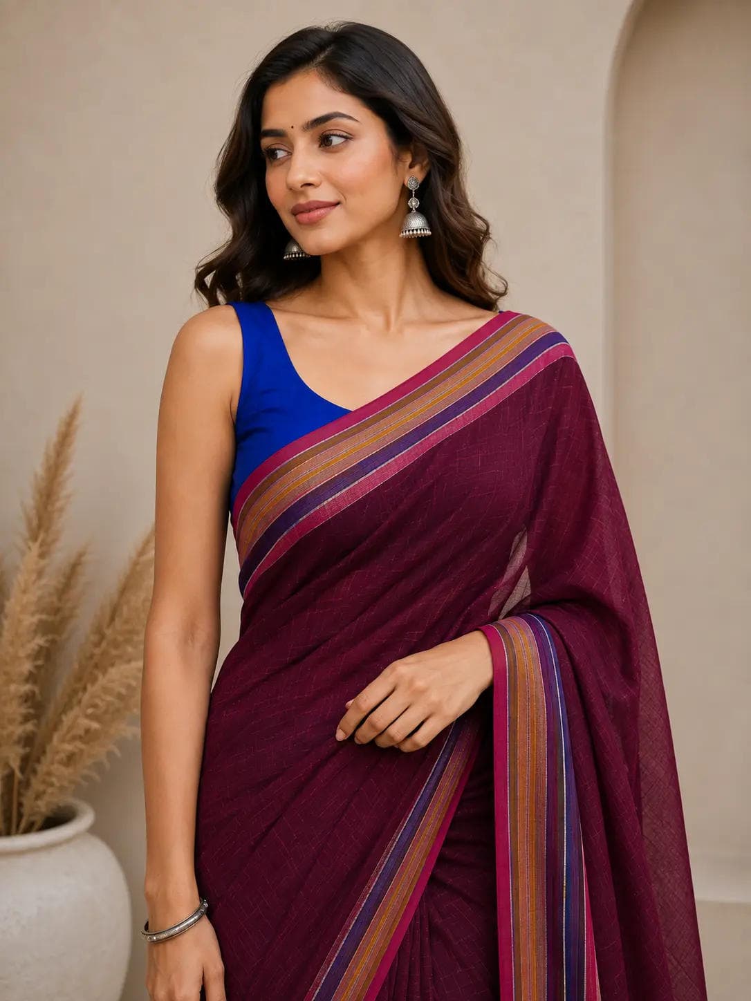 Trendy Cotton Blend Saree